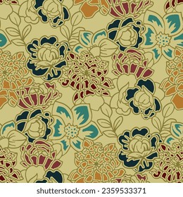 Indonesia Motif Batik Textile Ornament Pattern, can also be printed digitally