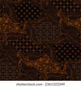 Patrón de ornamento textil de Batik de Indonesia, también se puede imprimir digitalmente