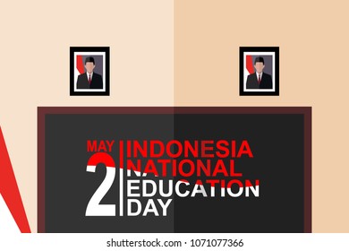 Indonesia National Educational Day Vector illustration