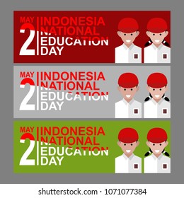 Indonesia National Educational Day Vector illustration