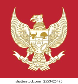 Indonesia National Emblem Called Garuda Pancasila Vector Image, Garuda Pancasila Symbol Vector, Pancasila Day Illustration Image.