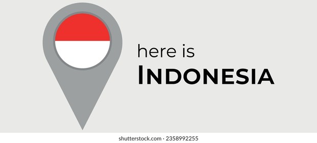 Indonesia national flag map marker pin icon illustration