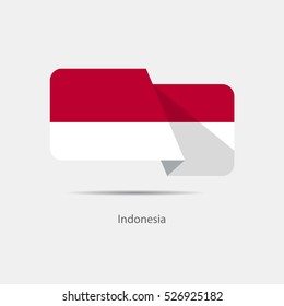 Indonesia national flag on a white background with shadow. vector illustration
