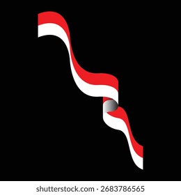 Diseño de decoración de elemento de onda de bandera nacional de Indonesia