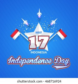 Indonesia National Greeting Card, Badge, Banner or Poster Vector Design