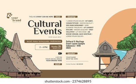 Indonesia Nusa Tenggara design layout idea for social media or event background