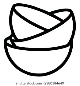 indonesia, october 25, stacked bowls on a white background