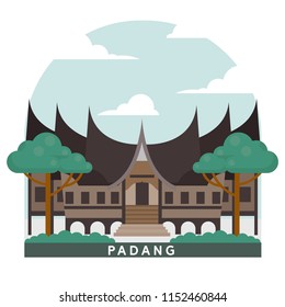 Indonesia Padang Landmark Flat Style 