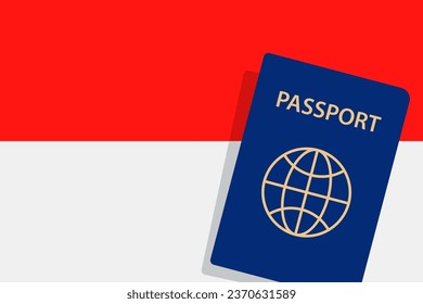 Indonesia Passport. Indonesia Flag Background. Vector
