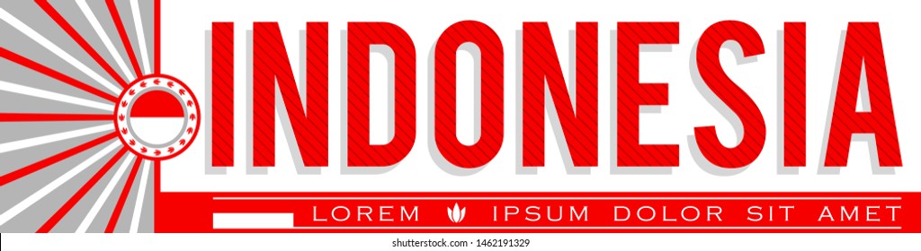 Indonesia Patriotic Banner design, typographic vector illustration, Indonesian Flag colors
