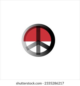 indonesia peace logo with gradation black frame