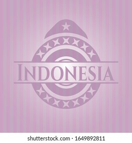 Indonesia pink emblem. Retro. Vector Illustration. Detailed.