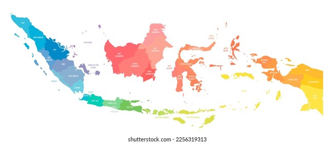 Indonesia political map of administrative divisions