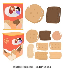 indonesia popular snack and cookies element design