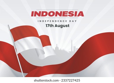 indonesia poster dirgahayu indonesia national day vector illustration