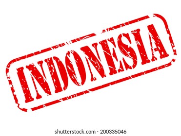 Indonesia red stamp text on white