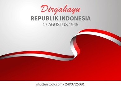 Indonesia Republic Independence Day vector template design illustration. Independence Day of Indonesia banner background.
