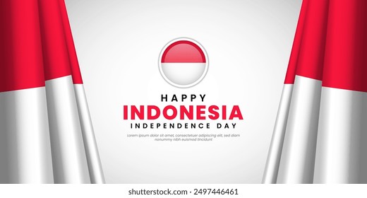 Indonesia Republic Independence Day vector template design illustration. Independence Day of Indonesia banner background.