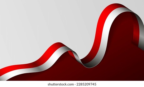 Indonesia ribbon flag background. Element of impact for the use you want to make of it.
