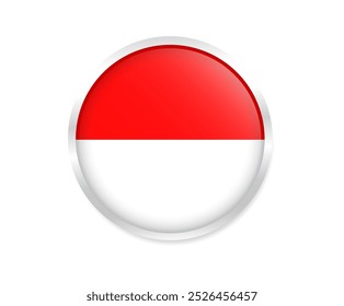 Symbol der Indonesien-Rundfahne. Runde Kreis Nationalflagge Indonesiens. Vektorgrafik