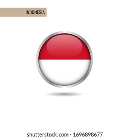 Indonesia round flag vector design template