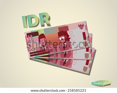 Indonesia Rupiah money paper minimal vector graphic design