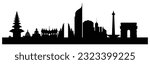 Indonesia skyline silhouette, Vector Illustration