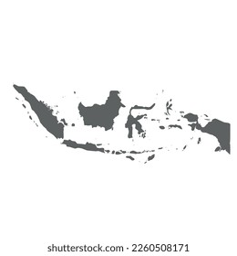 Indonesia - silueta gris liso mapa del área del país. Simple ilustración vectorial plana.