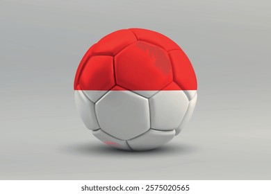 Indonesia soccer ball featuring the national flag design on a gray background