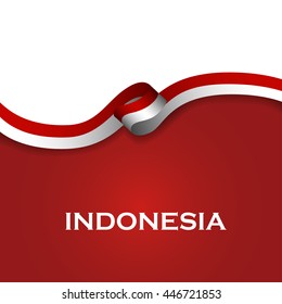 Indonesia sport style flag ribbon classic style. Vector Illustration