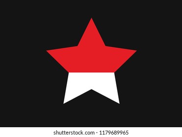 Indonesia star shape national flag country symbol