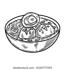 Indonesia Ilustración de comida callejera incolora - Bakso