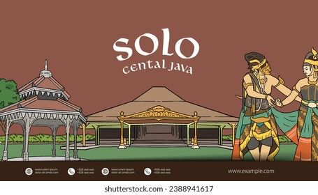 Indonesia Surakarta Diseño de Java Central para medios sociales o antecedentes de eventos