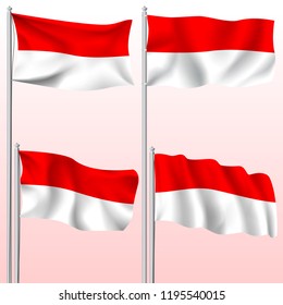 Indonesia textile waving flag isolated vector illustration