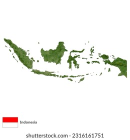 Vector de mapa de país de la topografía de Indonesia