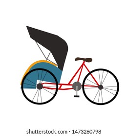 Indonesia tradional pedicab vector design.