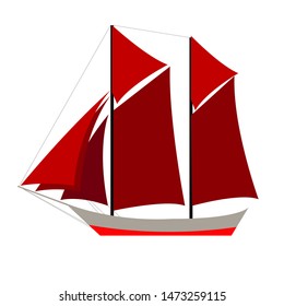 Indonesia traditional ship vector illustration.