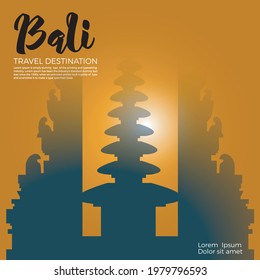 Indonesia travel destination. Greeting card, Banner, Flyer design