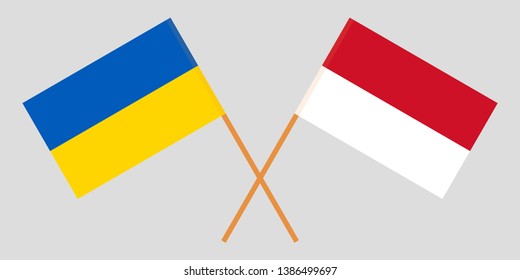 Indonesia Ukraine Indonesian Ukrainian Flags Official Stock Vector ...