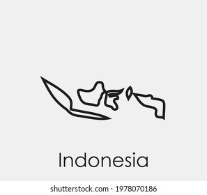 Indonesia vector icon.  Editable stroke. Symbol in Line Art Style for Design, Presentation, Website or Apps Elements, Logo. Pixel vector graphics - Vector