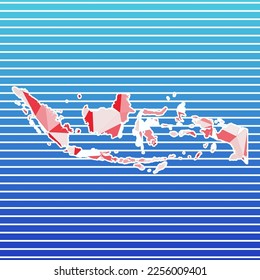 Indonesia vector illustration. Indonesia design on gradient stripes background. Technology, internet, network, telecommunication concept. Cool vector illustration.