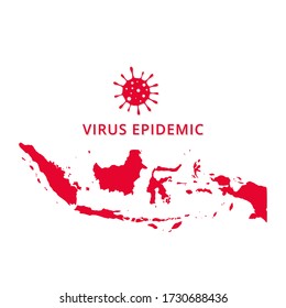 Indonesia Virus Epidemic country of Asia, Asian map illustration, vector isolated on white background
