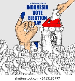 Indonesia vote election day, poster and banner