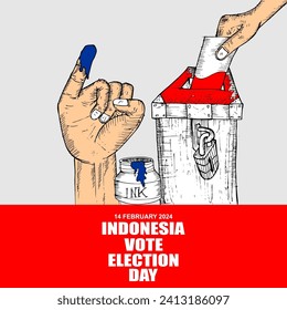 Indonesia vote election day, poster and banner