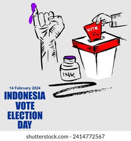  Indonesia vote election day, poster and banner 