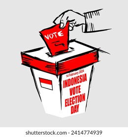 Indonesia vote election day, poster and banner 