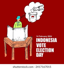 Indonesia vote election day, poster and banner
