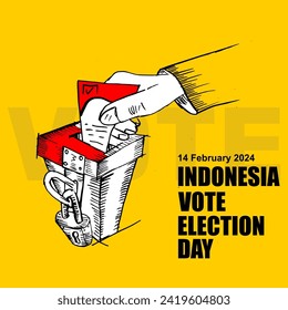 Indonesia vote election day, poster and banner
