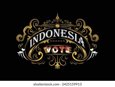 INDONESIA VOTE lettering diseño personalizado