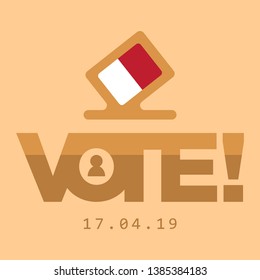 Indonesia Vote Vector Logo Concept isolated with Solid Background. Election Day